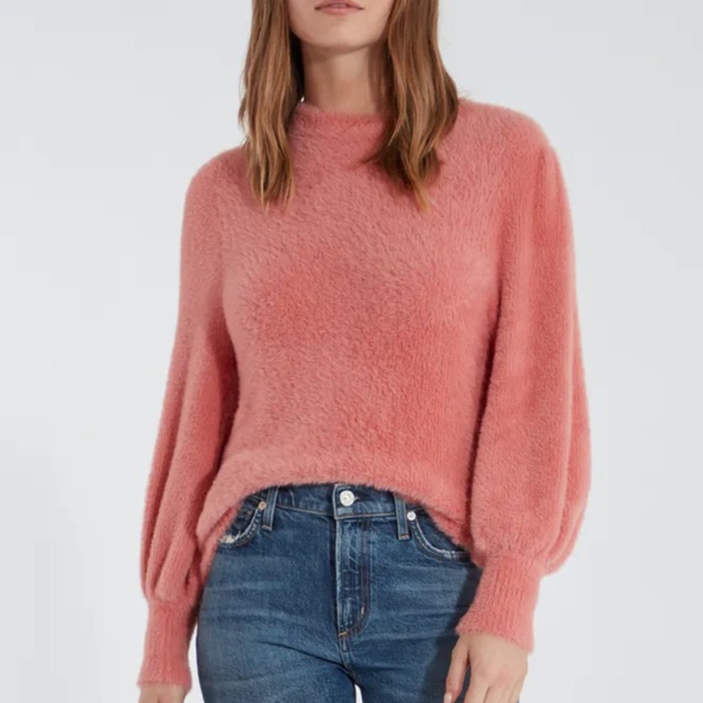 For Love & Lemons Whitney Mohair Cardigan In Rose